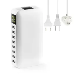 40W - Chargeur intelligent - multi port - 8 USB - 5V 8A - LED