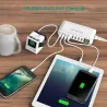 40W - Smart oplader - multiport - 8 USB - 5V 8A - LED