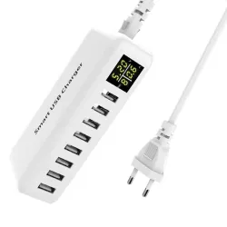 40W - Chargeur intelligent - multi port - 8 USB - 5V 8A - LED