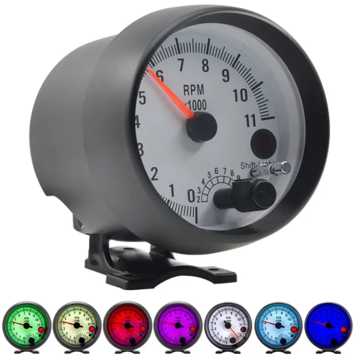 Bilturteller - metermåler - 7-farget LED - 0-11000 rpm