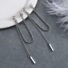 AretesPendientes largos de plata - con cadena