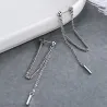Boucles d'oreilles longues en argent - avec chaîne