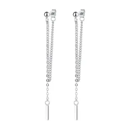 Lange Silberohrringe – mit Kette