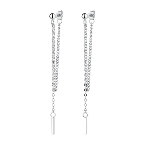 Boucles d'oreilles longues en argent - avec chaîne