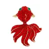 Rød krystal guldfisk - elegant broche
