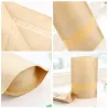 Papel kraft marrom - sacos zip-lock - com janela transparente - 50 peças