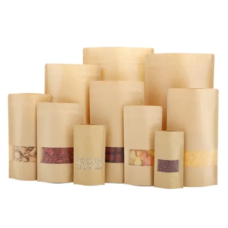 Bolsas de almacenamientoPapel kraft marrón - bolsas zip-lock - con ventana transparente - 50 unidades