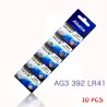 AG3 LR41 192 L736 392 SR736 V36A - knappcelle li-ion batterier - 10 stk.