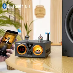 AIYIMA T9 PRO - APTX HD Bluetooth-audioversterker - 100W * 2 - HiFi Stereo met VU-meterVersterkers