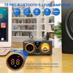 AIYIMA T9 PRO – APTX HD Bluetooth-Audioverstärker – 100 W * 2 – HiFi-Stereo mit VU-Meter