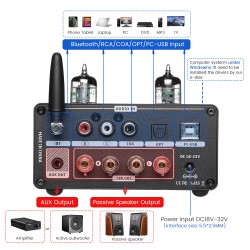 AIYIMA T9 PRO - Amplificador de áudio APTX HD Bluetooth - 100W * 2 - HiFi Estéreo com medidor VU