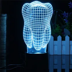 3D Tooth RGB LED-lampe - USB - berøringslys