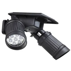 Lâmpada solar LED - Sensor de movimento PIR - Refletor de cabeça dupla - Aplique à prova d'água