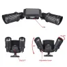 LED solcellelampe - PIR bevægelsessensor - dual head spotlight - vandtæt væglampe