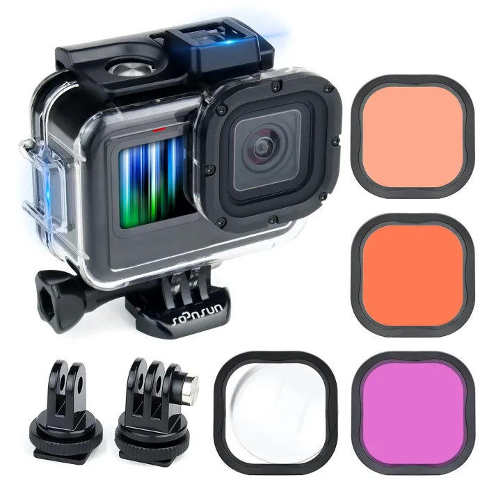 Vedenpitävä kotelo suodattimilla GoPro Hero 9 - 10 - 11 - 12 - suojakotelolle