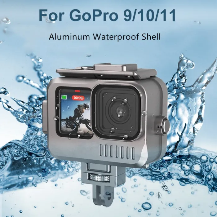 Aluminium taske til GoPro 9 - 10 -11 - vandtæt - undervands 40M - beskyttelse