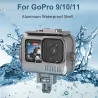 Aluminium taske til GoPro 9 - 10 -11 - vandtæt - undervands 40M - beskyttelse