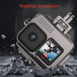 Aluminiumsdeksel for GoPro 9 - 10 -11 - vanntett - undervanns 40M - beskyttelse
