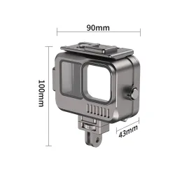 Aluminiumsdeksel for GoPro 9 - 10 -11 - vanntett - undervanns 40M - beskyttelse