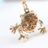 Porte-clés grenouille cristal doré