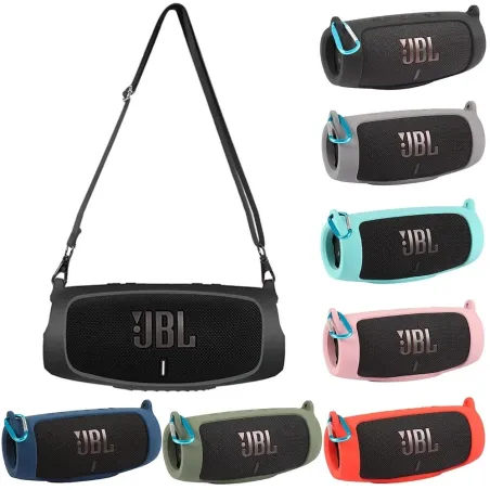 Altavoz BluetoothJBL Charge 5 - Funda protectora de silicona suave para altavoz Bluetooth con correa