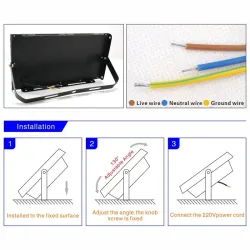 100W - AC 220V 230V 240V - Projecteur LED - Etanche IP65 - réflecteur extérieur