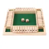 Ferme la boîte - jeu de dés - 4 faces - 10 chiffres - jouet en bois - 4 joueurs