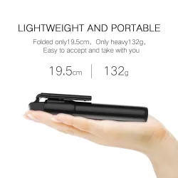 Perche à selfie 3 en 1 - sans fil - Bluetooth - monopode portable pliable - trépied - avec télécommande