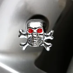 Universal tire air valve - caps - skull shape - 4 piecesValve caps
