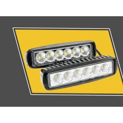 12V - 18W - Projecteur de travail LED pour moto - bateau - voiture 4x4 - SUV - ATV - spot / projecteur - 2 pièces