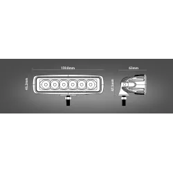 12V - 18W - Projecteur de travail LED pour moto - bateau - voiture 4x4 - SUV - ATV - spot / projecteur - 2 pièces
