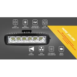 12V - 18W - Projecteur de travail LED pour moto - bateau - voiture 4x4 - SUV - ATV - spot / projecteur - 2 pièces