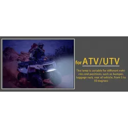 12V - 18W - Projecteur de travail LED pour moto - bateau - voiture 4x4 - SUV - ATV - spot / projecteur - 2 pièces