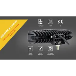 12V - 18W - Projecteur de travail LED pour moto - bateau - voiture 4x4 - SUV - ATV - spot / projecteur - 2 pièces