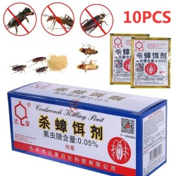 Effektiv kakerlakdræber - pulverlokkemad - insekticid - skadedyrsbekæmpelse - 10 stk.