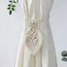 1Pc Gordijn Tieback Bohemian Gevlochten Macrame Gordijn Tieback Met Houten Kraal Touw Eenvoudige Kwastje Leaf Thuis Woonkamer De