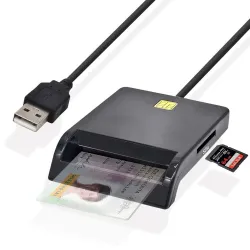 UTHAI - Smartkortleser - for bankkort / SIM / IC / ID / EMV / SD / TF / MMC / USB - ISO / Windows / Linux / OS