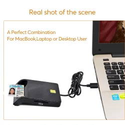 UTHAI - Smartkortleser - for bankkort / SIM / IC / ID / EMV / SD / TF / MMC / USB - ISO / Windows / Linux / OS