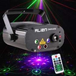 Mini oświetlenie sceniczne - projektor laserowy - z pilotem - RGB - LED - 96 wzorówOświetlenie sceniczne i eventowe