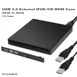 12.7mm USB 2.0 - DVD/CD-ROM case - optical disk drive SATA to SATA - external enclosureExternal storage