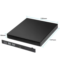 12.7mm USB 2.0 - DVD/CD-ROM case - optical disk drive SATA to SATA - external enclosureExternal storage