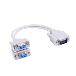 VGA SVGA - 1 to 2 monitors - male to 2 dual female Y - 15 pin - adapter - splitter cableCables