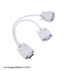 VGA SVGA - 1 to 2 monitors - male to 2 dual female Y - 15 pin - adapter - splitter cableCables