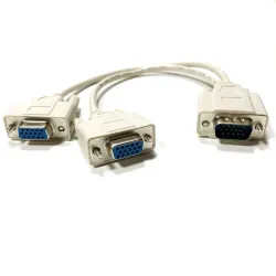 VGA SVGA - 1 til 2 skjermer - hann til 2 doble hunn Y - 15 pins - adapter - splitterkabel