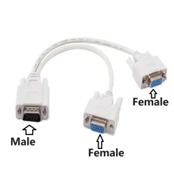 VGA SVGA - 1 to 2 monitors - male to 2 dual female Y - 15 pin - adapter - splitter cableCables