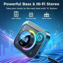Transmetteur FM Bluetooth universel pour voiture - double chargeur USB - microphone intégré