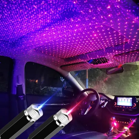 Proiettore luce interno auto - cielo stellato - LED - cavo USB