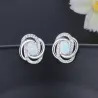Boucles d'oreilles noeud torsadé - avec opale/cristaux
