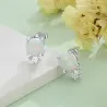 Elegante øredobber - med rund opal / krystall
