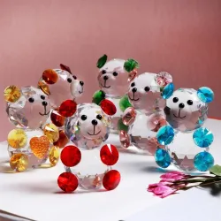 Orso di cristallo colorato - statuetta - miniatura